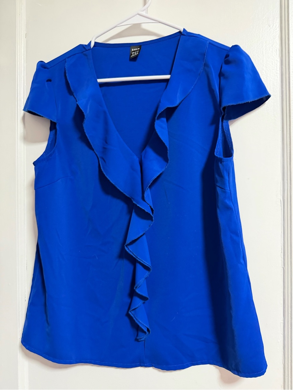 SHEIN Cobalt Blue V-Neck Blouse